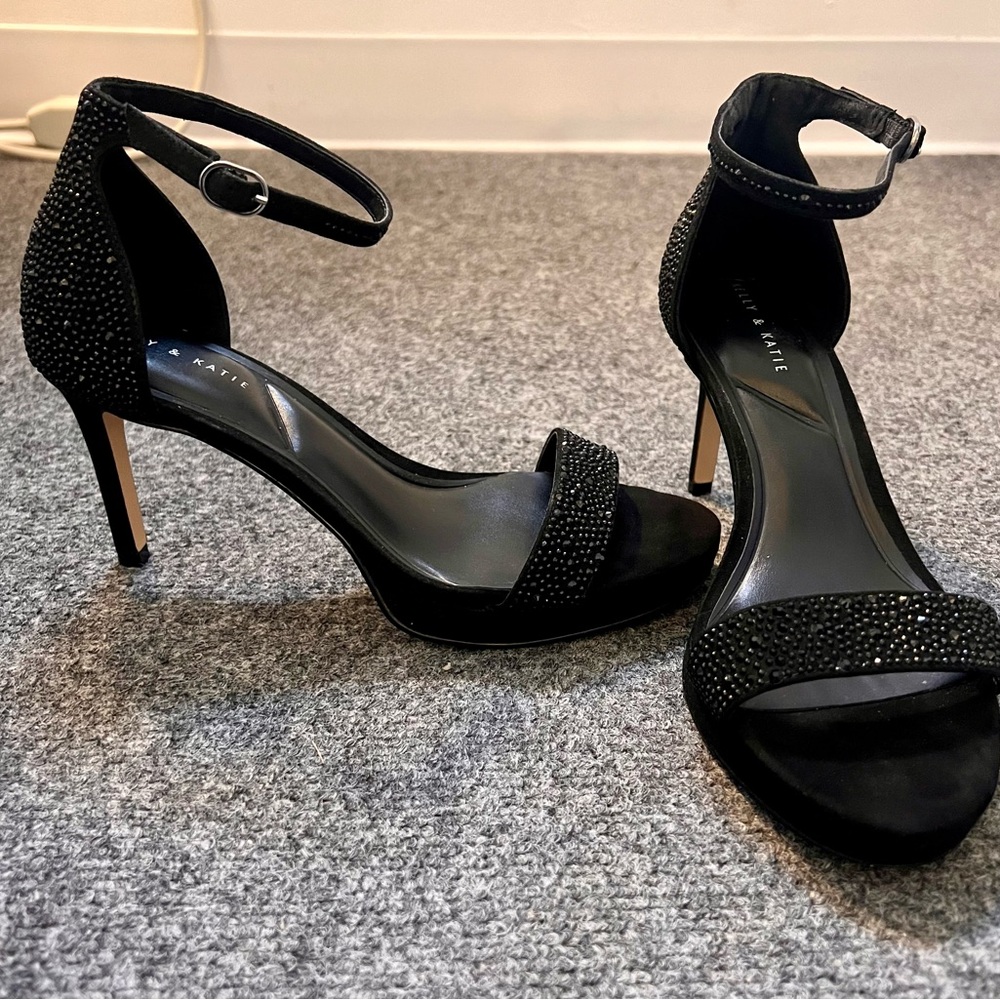 Kelly & Katie BLACK Sparkle Heels! Only worn ONCE!